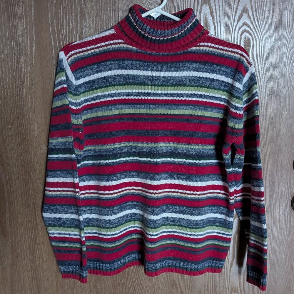 Tiara Striped Turtleneck Sweater, S